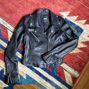 Zara Leather Moto/Biker Jacket